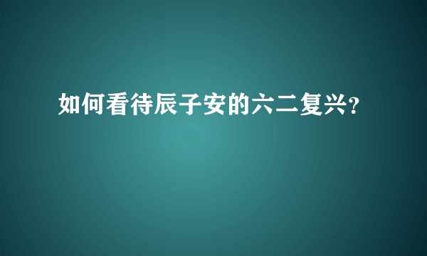 如何看待辰子安的六二复兴？