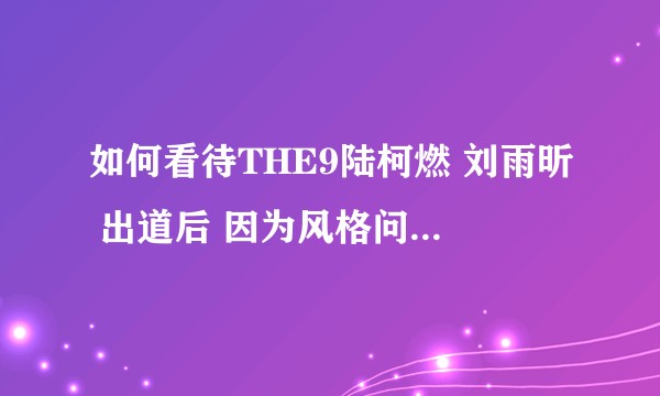 如何看待THE9陆柯燃 刘雨昕 出道后 因为风格问题 引起对同性恋的攻击?