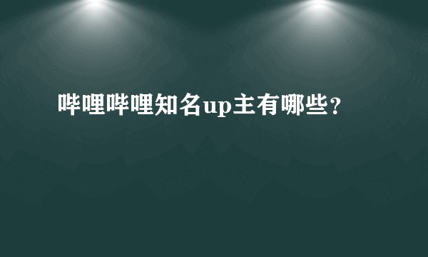 哔哩哔哩知名up主有哪些？