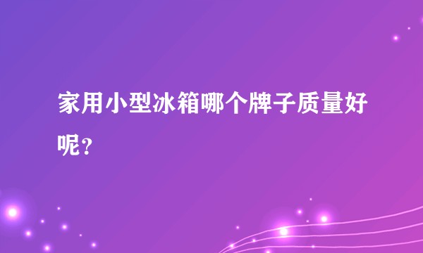 家用小型冰箱哪个牌子质量好呢？