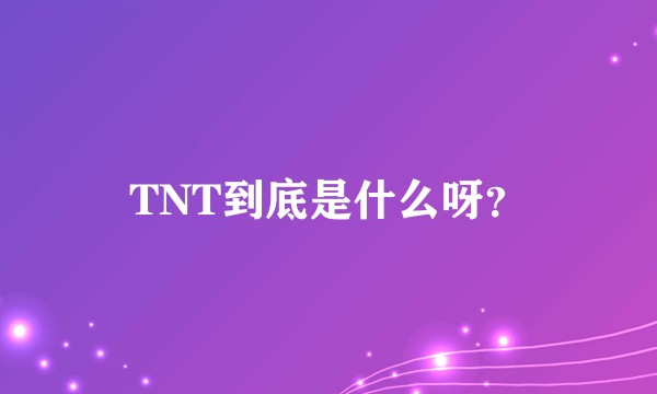 TNT到底是什么呀?