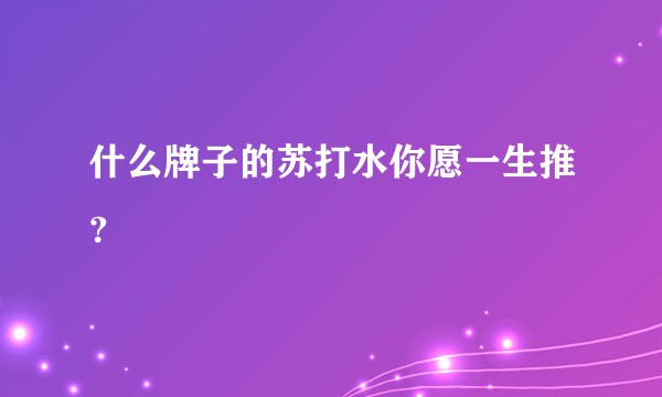 什么牌子的苏打水你愿一生推？