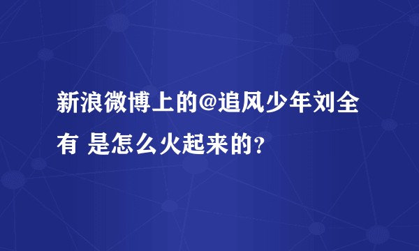 新浪微博上的@追风少年刘全有 是怎么火起来的?