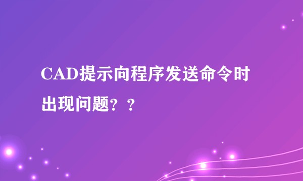 CAD提示向程序发送命令时出现问题？？