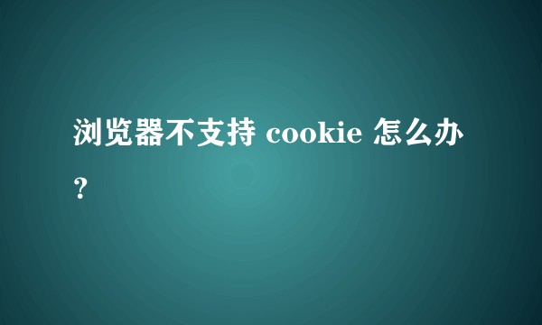 浏览器不支持 cookie 怎么办？