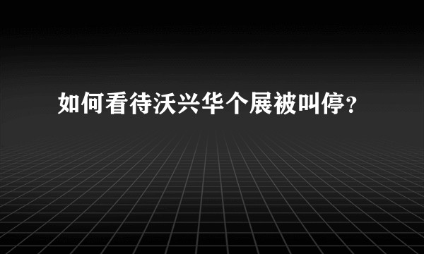 如何看待沃兴华个展被叫停？