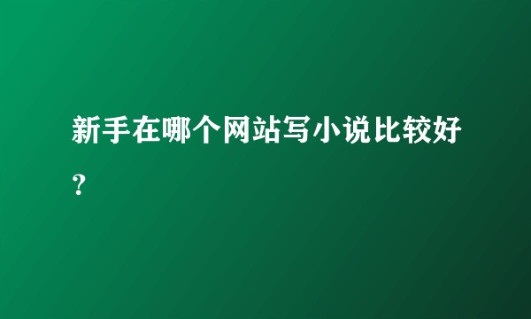 新手在哪个网站写小说比较好？