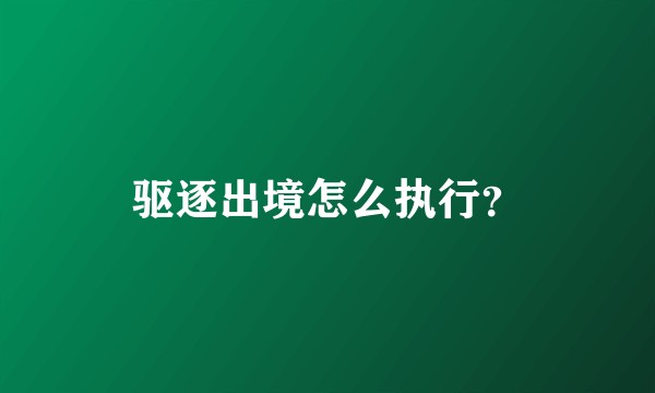 驱逐出境怎么执行？