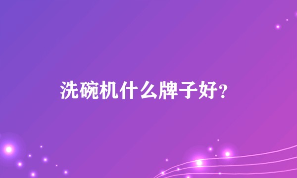洗碗机什么牌子好？