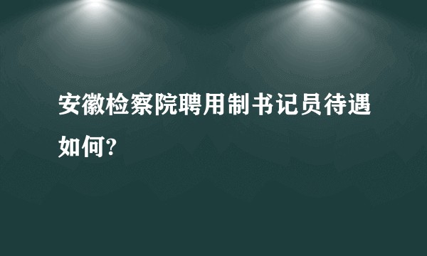 安徽检察院聘用制书记员待遇如何?