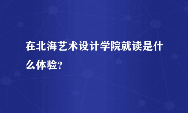 在北海艺术设计学院就读是什么体验？
