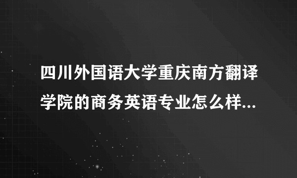四川外国语大学重庆南方翻译学院的商务英语专业怎么样？师资力量如何？