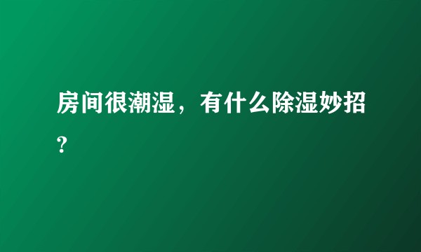 房间很潮湿,有什么除湿妙招?