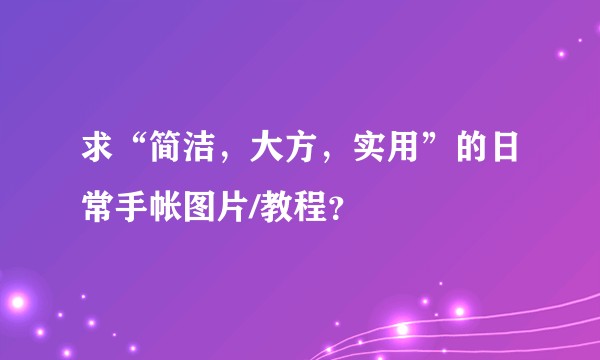 求“简洁，大方，实用”的日常手帐图片/教程？