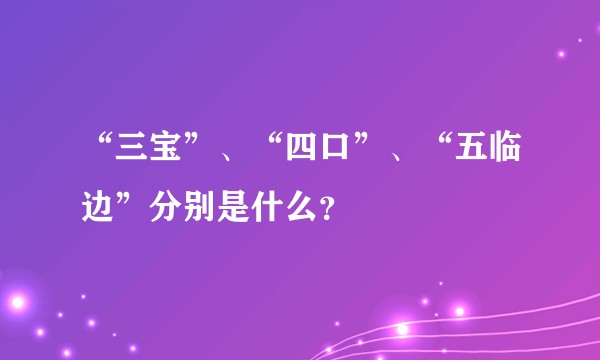“三宝”、“四口”、“五临边”分别是什么？