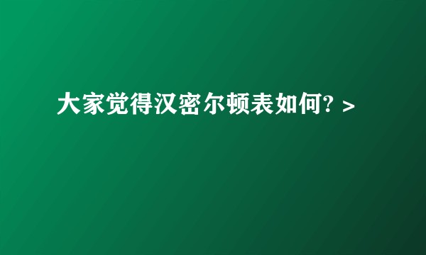 大家觉得汉密尔顿表如何? >