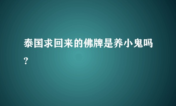 泰国求回来的佛牌是养小鬼吗?