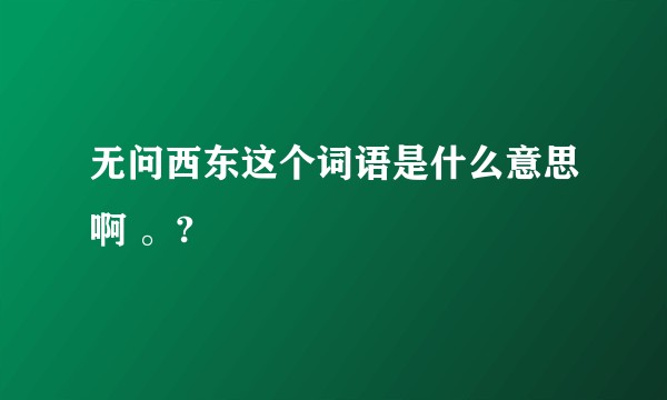 无问西东这个词语是什么意思啊 。?