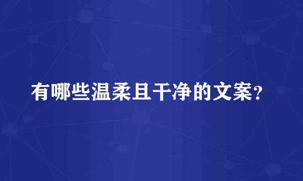 有哪些温柔且干净的文案？