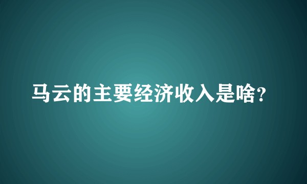 马云的主要经济收入是啥？