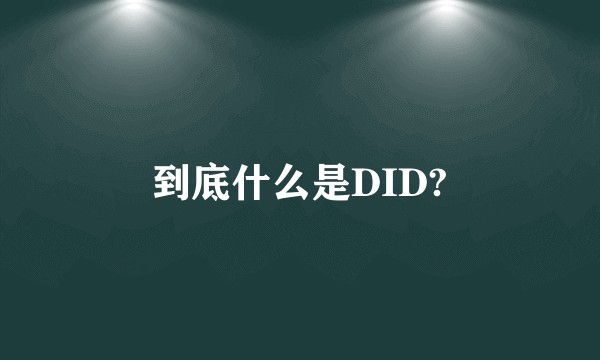 到底什么是DID?