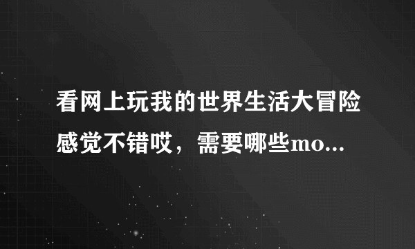 看网上玩我的世界生活大冒险感觉不错哎，需要哪些mod才能玩？