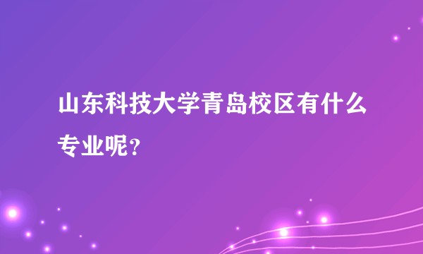 山东科技大学青岛校区有什么专业呢？