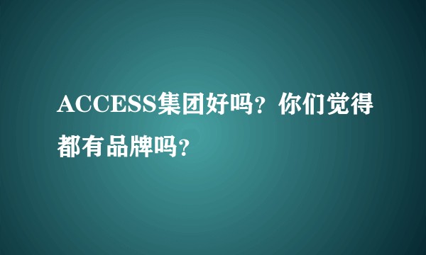 ACCESS集团好吗？你们觉得都有品牌吗？