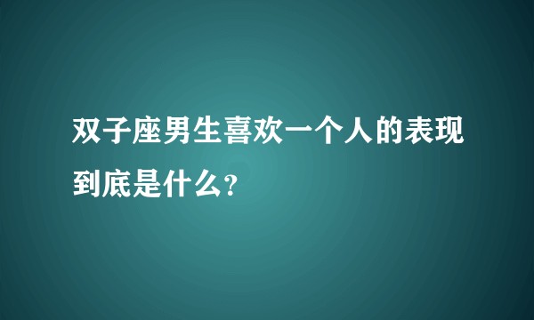 双子座男生喜欢一个人的表现到底是什么？
