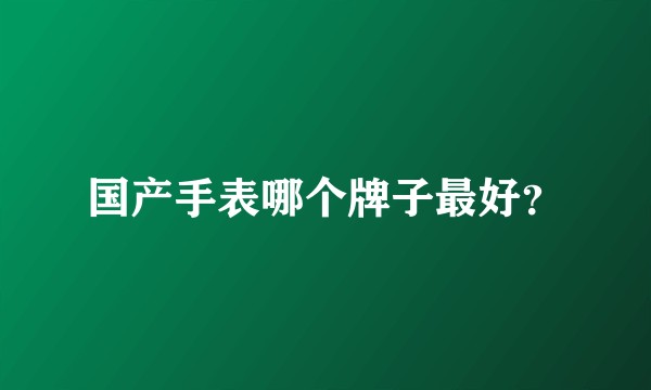 国产手表哪个牌子最好？