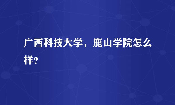 广西科技大学，鹿山学院怎么样？