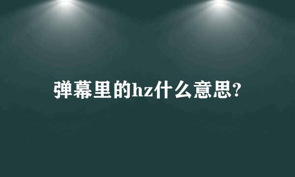 弹幕里的hz什么意思?