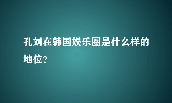 孔刘在韩国娱乐圈是什么样的地位？