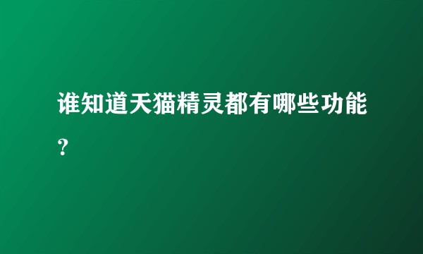 谁知道天猫精灵都有哪些功能?