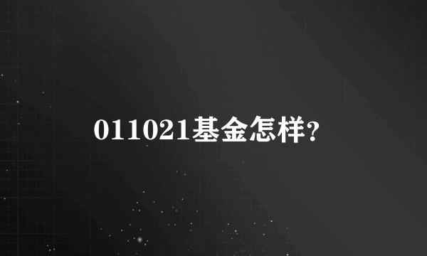 011021基金怎样？