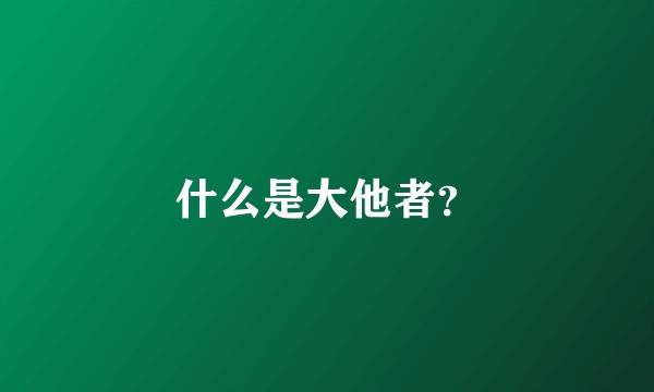 什么是大他者？