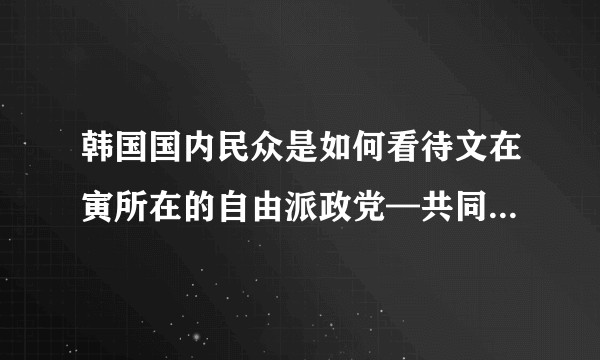 韩国国内民众是如何看待文在寅所在的自由派政党—共同民主党的?