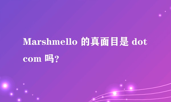 Marshmello 的真面目是 dotcom 吗？