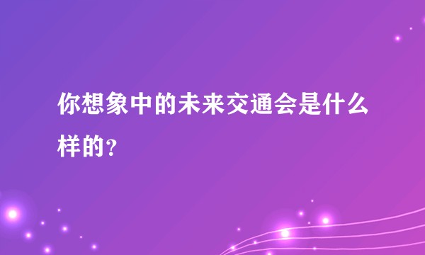 你想象中的未来交通会是什么样的？